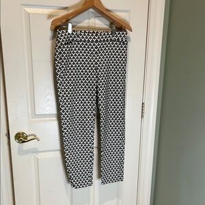White House Black Market Black and White Cropped Pants, slim crop